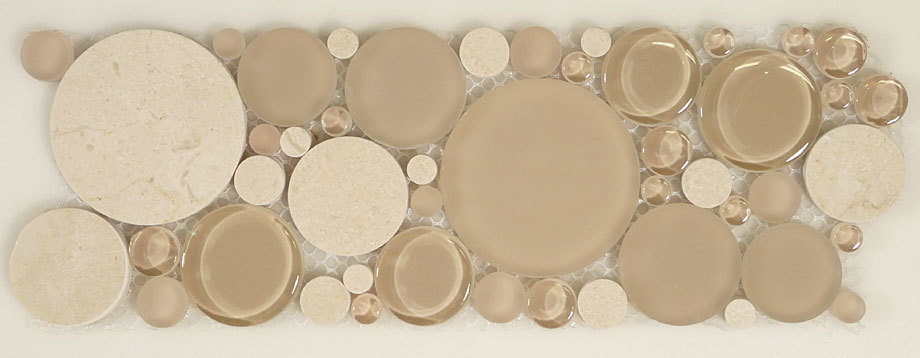 How thick is the Bubble Series Glass and Stone Mosaic Tile Listello Sable Brown B200?