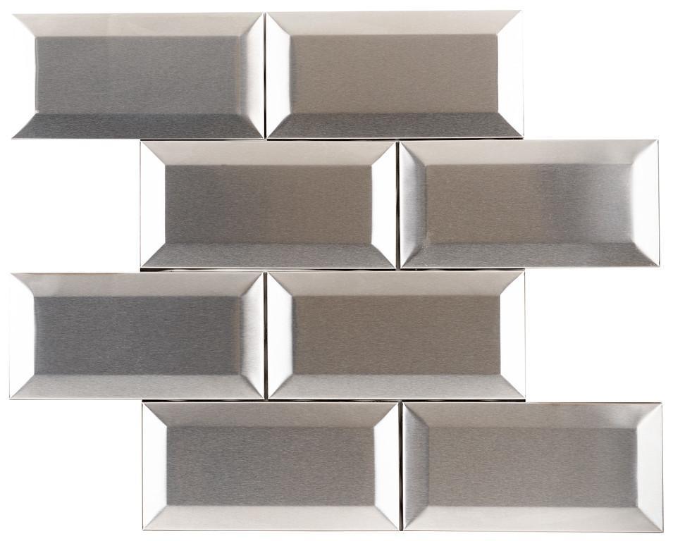 Stainless Steel Tile Backsplash 3 x 6 Bevel Subway Tile 411-036 Questions & Answers